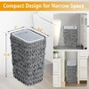 RISOKEYS 2.6Gallon Small Rattan Trash Can with Press Top Lid,Slim Wicker Waste Basket for Bathroom,Kitchen - 3 of 4