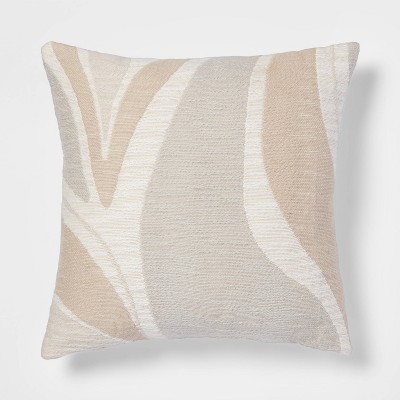 Woven Color Block Square Throw Pillow Neutral - Threshold™