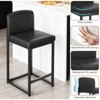 GustoWave 24.8"H Modern Faux Leather Bar Stools Set of 2, Upholstered Counter Stools with Low Back, Metal Frame for Kitchen Island - 2 of 4