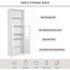 Whisen White Tall Bathroom Storage Cabinet with Glass Doors and Adjustable Shelves - 4 of 4