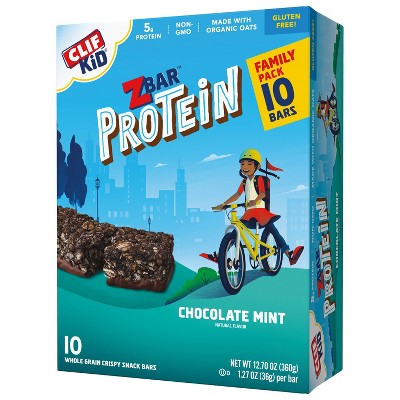 Clif Kid Zbar Protein Chocolate Mint Snack Bars - 10ct Target