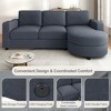 84.6"W L-Shaped Sectional Sofa with Curved Chaise Lounge, Chenille Fabric Couch with 2 USB Ports & Side Storage Pockets - ModernLuxe - 4 of 4