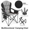 Mr Ironstone CAMP Oversized Camping Folding Chair, Heavy Duty Support 450 LBS Steel Frame Collapsible Arm Chair with Cup Holder Quad Lumbar Back - 3 of 4