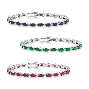 Ross-Simons 20.45 ct. t.w. Multi-Gemstone and Diamond-Accented Jewelry Set: 3 Bracelets in Sterling Silver Size 7.25 - 1 of 3