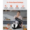 VEVOR Stand Mixer, 8.3QT Dough Mixer, 660W 6+P Speeds Tilt-head Food Mixer with Stainless Steel Bowl, Dough Hook, Wire Whip, Flat Beater, Black - 4 of 4