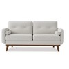 65" Loveseat Sofa, Mid Century Button Tufted Sofa Couch with Wood Legs & Trim - 2 of 4