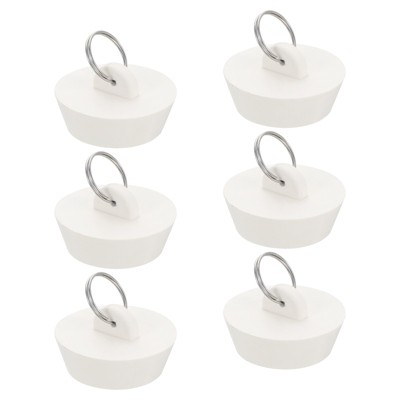 Unique Bargains Rubber Flexible Bathtub Sink Drain Stoppers with Hanging Ring 6 Pcs
