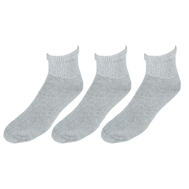 CTM Men's Loose Fit Diabetic Ankle Socks (3 Pair Pack), 2 of 3