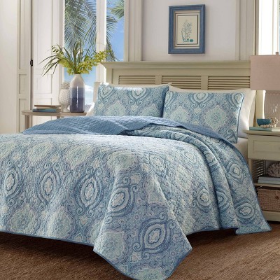 King Turtle Cove Quilt & Sham Set Turquoise/aqua - Tommy Bahama: Cotton ...