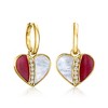 Ross-Simons Multi-Gemstone Reversible Heart Hoop Drop Earrings in 18kt Gold Over Sterling - 4 of 4