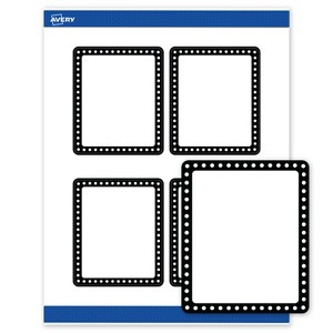 Avery 4" x 3-1/3" Labels, Black and White Polka Dots, 40 ct - 1 of 4