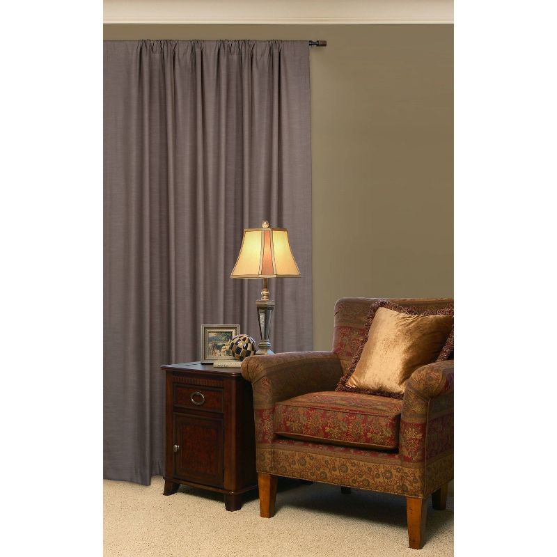 Decorative Drapery Curtain Rod with Maple Wood Cylinder Finials Matte Black - Lumi Home Furnishings, 4 of 7