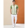 Lars Amadeus Men's Irregular Color Block Patchwork Knitted Short Sleeves Polo Shirts - 2 of 4
