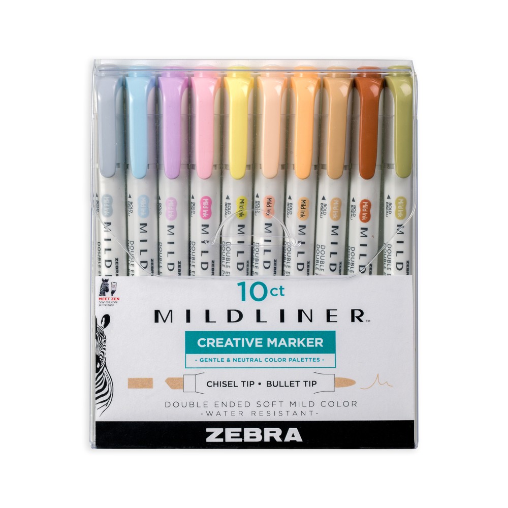 Zebra 10ct Highlighters Midliner Double Ended