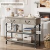 Whizmax Console Tables for Entryway, Small Entryway Table with 2 Drawers, Narrow Console Table with Storage Shelves for Living Room - 2 of 4