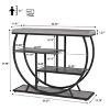 3-Tier Industrial Entryway Table with Semicircular Metal Frame, Open Shelf Console Sofa Table for Living Room, Hallway, Foyer Storage Accent Table - 2 of 4