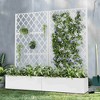 Lirago 6 ft. H x 3 ft. W Metal Planter Box privacy screen Garden Bed with Trellis and Wheels White - 3 of 4