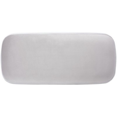 Whitley Greige Velvet Rectangular Ottoman