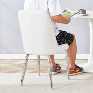 Racxily Modern Dining Chair - Soft PU Leather & Sturdy Metal Legs Dining Chair - Comfortable Design for Kitchen/Bedroom/Office - 1 of 4
