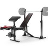 OPPSDECOR 900 LBS Weight Bench Set with Leg Extension and Curl, Workout Bench Press Set and Barbell Rack with Safety Spotter Catches, Preacher Curl - 2 of 4
