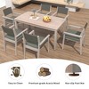Whisen Outdoor Dining Set Patio Dining table and Chairs with Rattan Backrest and Removable Cushions - White Washed - 4 of 4