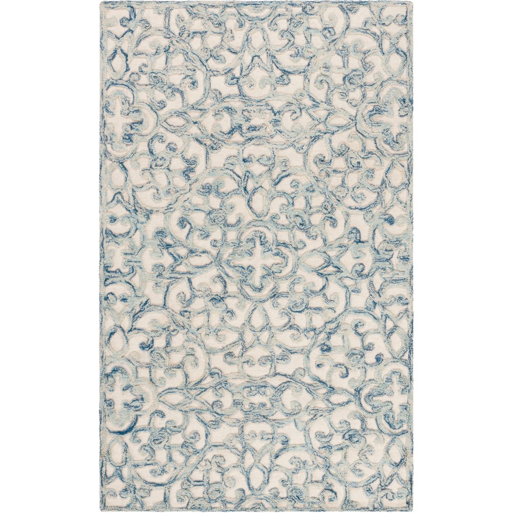 4'x6' Shapes Tufted Area Rug Blue/Ivory - Safavieh