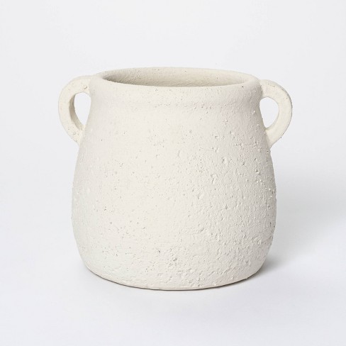 7" x 7.5" Rustic Weathered Planter White - Threshold™ designed with Studio McGee - image 1 of 4