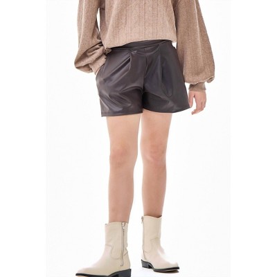 Girl Faux leather pleated shorts - Good Girl