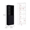 FURNIinspire Decorative Bookshelf Bookcase Storage Unit, Cube Organizer With 2 Door, Shelves For Living Room, Office, Black, 11.77"*24.72"*71.1" - 3 of 4