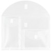 JAM Paper 9 3/4'' x 13'' 12pk Plastic 3 Pocket Envelopes with Hook & Loop Closure, Letter Booklet - Clear: Filing Accessories - 3 of 4