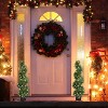 poetree 3-5ft Artificial Cedar Cypress Spiral Topiary Trees Outdoor Set of 2, Fake Plants for Garden Front Porch Indoor Decor - 4 of 4
