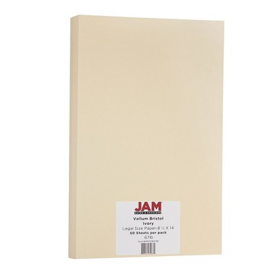 JAM Paper Cardstock Paper 67 lbs 8.5" x 14" Ivory 50/Pack (16928438)