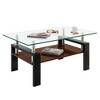 GlasFlength Living Room Modern Minimalist End Tables, Stylish and Fashion, Space Saving for Small Homes Spaces, Brown,39.2”*17.7”*23.4" - 4 of 4
