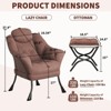 Lazy Chair with Ottoman - Modern Lounge Chair for Small Spaces, Ergonomic Reading Armchair, Foldable Footrest, Removable Washable Cover - 3 of 4