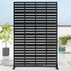 1-Piece 46.8 In. W x 71.37 In. H Four Fold Blinds Black Outdoor Metal Screen Decorative Art Panel (6-Piece Assembly) - 2 of 4