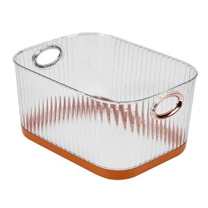 VECELO Refrigerator Organizer, Durable PET Storage Bin for Kitchen, Space Saving & Contain Spill, Orange - 1 of 4