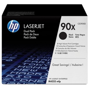 HP Inc. 90X 2-pack High Yield Black Original LaserJet Toner Cartridges, ~24,000 - 1 of 4