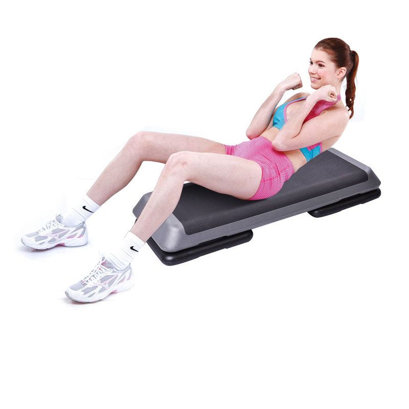 Costway 43'' Aerobic Stepper Step Cardio Fitness Exercise Adjust 4''-6''-8'' w/Risers, 4 of 11