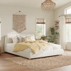 Platform Bed with Upholstered Headboard,  Linen Fabric Frame Bed with Solid Wood Legs and Metal Support-Baofuwish - 2 of 4