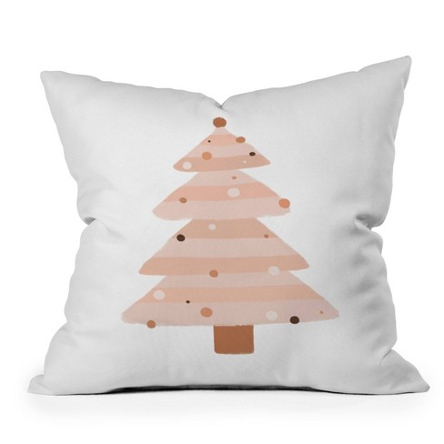 16x16 Orara Studio Christmas Tree Square Throw Pillow Pink/White - Deny  Designs