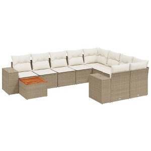 vidaXL Garden Sofa Set Beige - 1 of 4