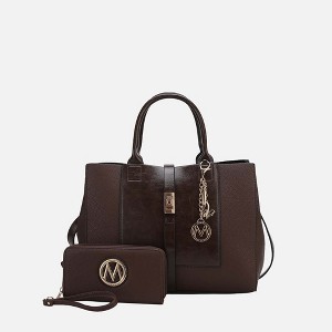 MKF Collection Yola Women’s Satchel Vegan Leather Bag and Wallet by Mia K- 2PCS Set - 1 of 4