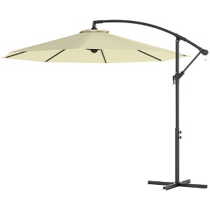 10' Cantilever Tilt Offset Patio Umbrella w/ UV & Water Safe Material & Cross Base (Weight Not Included) - 1 of 4