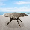 63" Contemporary Modern Mesh Lattice Aluminum Hexagon Patio Dining Table with Lazy Susan - Bronze - Oakland Living - 3 of 3