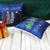 Christmas Pillow Covers 18x18 Inch Set of 2 Trees Red Black Dark Blue Buffalo Plaid Decorative - 3 of 4