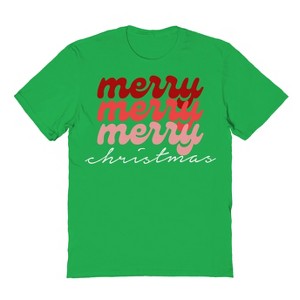 Rerun Island Men's Merry Christmas Coloured Short Sleeve Graphic Cotton T-Shirt - 1 of 1
