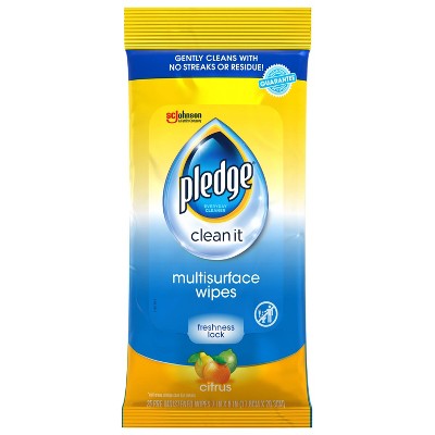 Pledge Multisurface Cleaning Wipes Fresh Citrus - 25ct