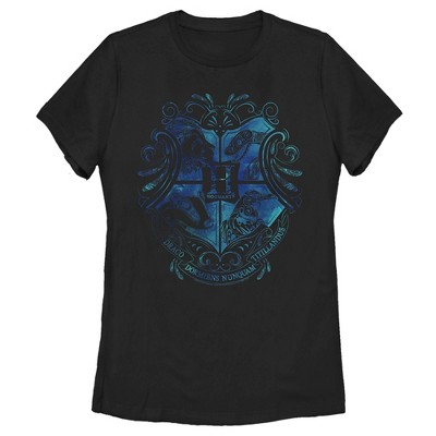 Women's Harry Potter Hogwarts Houses Blue Crest T-shirt - Black - X ...