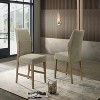 Eden Set of 2 Beige Linen Dining Chair with Rustic Oak Finish Legs - 4 of 4