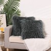 Unique Bargains Plush Decorative Solid Throw Modern Bedroom Pillow Covers 2 Pcs - 2 of 4